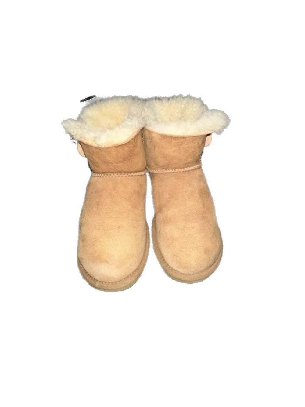 UGG Mini Bailey Button II Shearling Boots in Chestnut Size 6